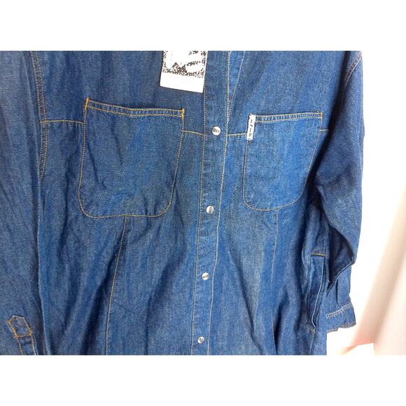 Vintage Get Used Classic Jeans By Elie Denim Snap Button Shirt Size Small New - Picture 2 of 6